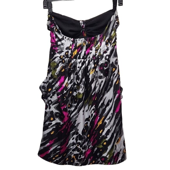 ALICE & Trixie 100% Silk Strapless Animal Print Mini Dress, S - Picture 4 of 9